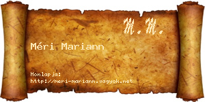Méri Mariann névjegykártya